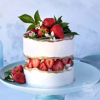 Fault Line Cake avec des fraises