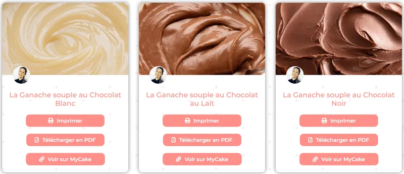 Fiches recettes Ganaches Souples Chocolat