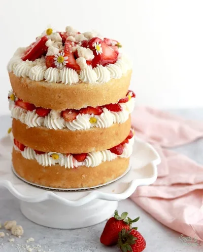 Layer Cake Fraisier façon Number Cake