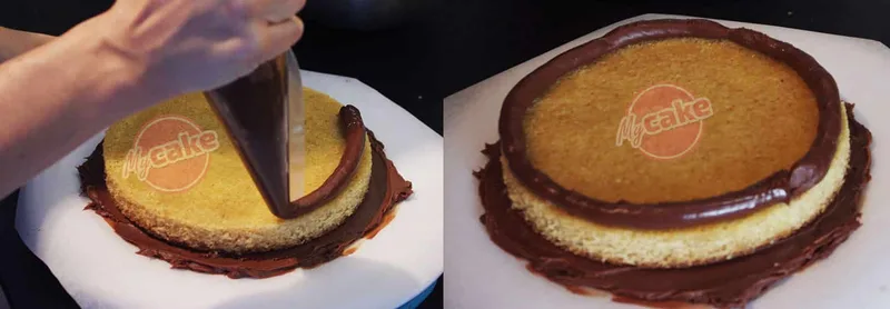 Faites un boudin de ganache sur tout le tour