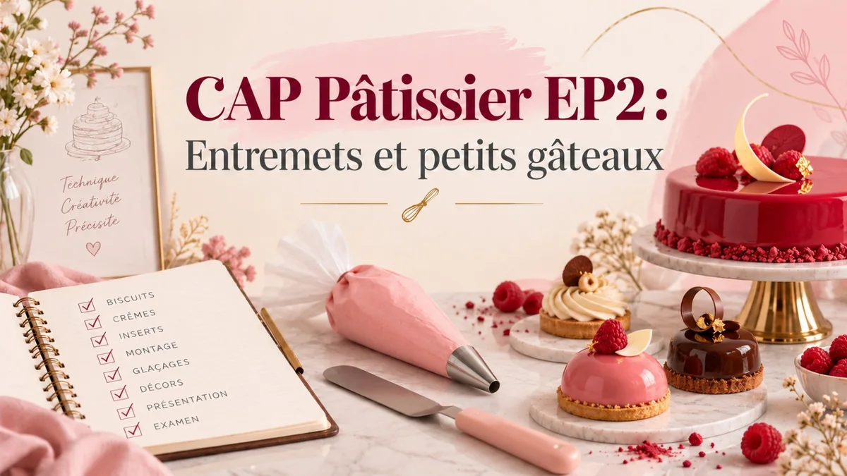 CAP Pâtissier EP2 : Entremets et petits gâteaux, déroulement de l’épreuve