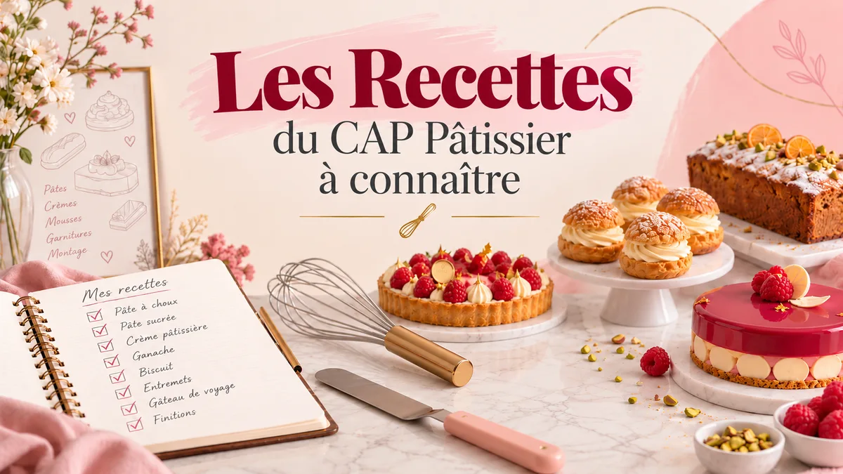 Les recettes du CAP Pâtissier à connaître : que faut-il vraiment maîtriser ?