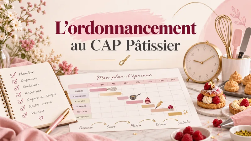L'ordonnancement au CAP Pâtissier : méthode et entraînement