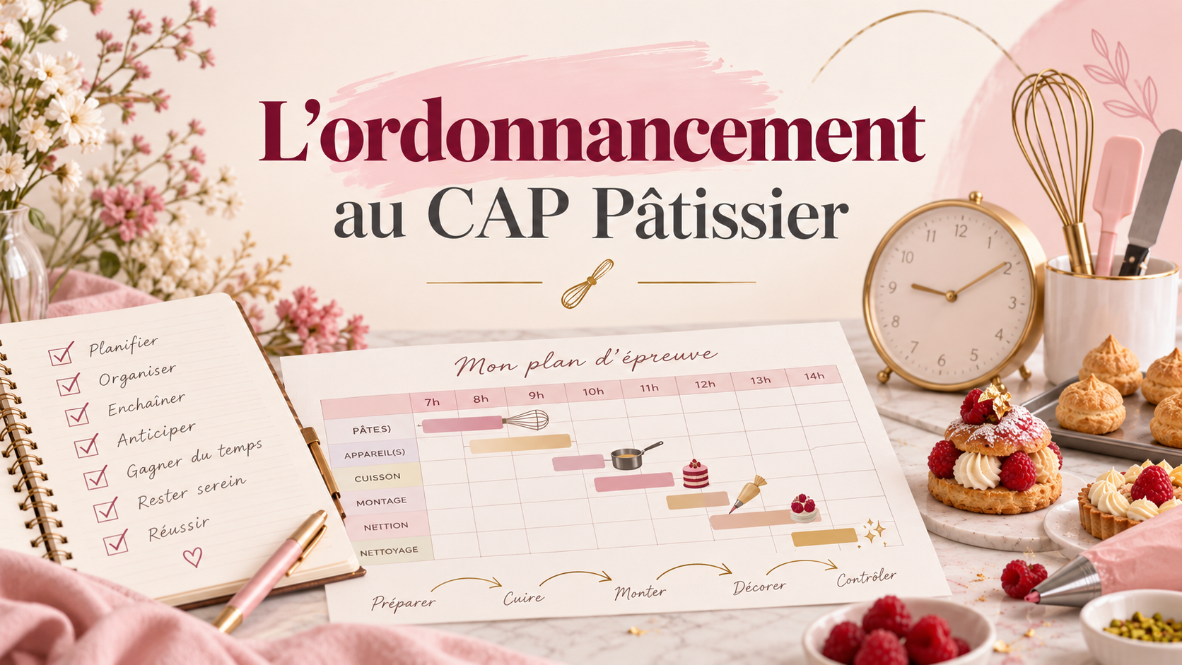 L'ordonnancement au CAP Pâtissier : méthode et entraînement