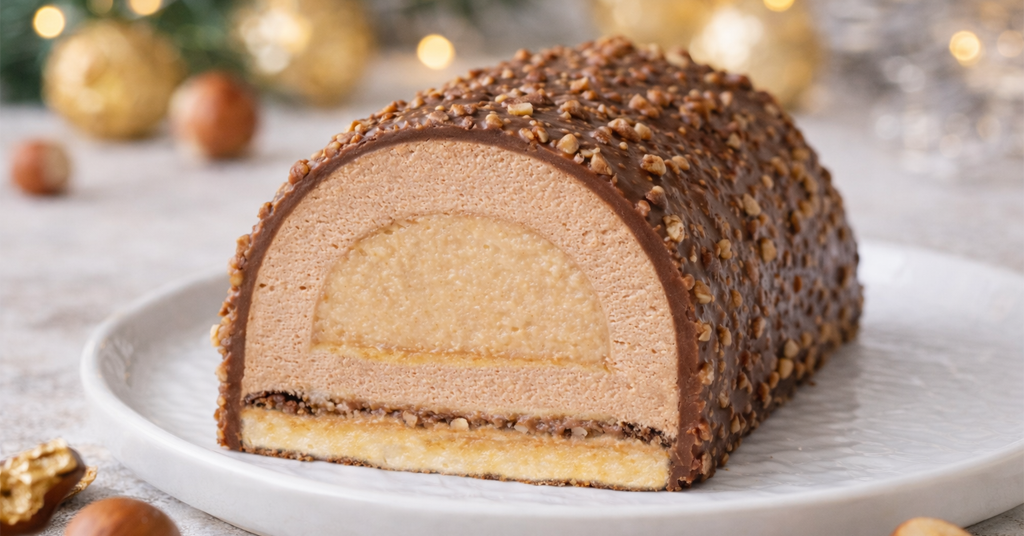 Bûche Ferrero Rocher - Croustillant
