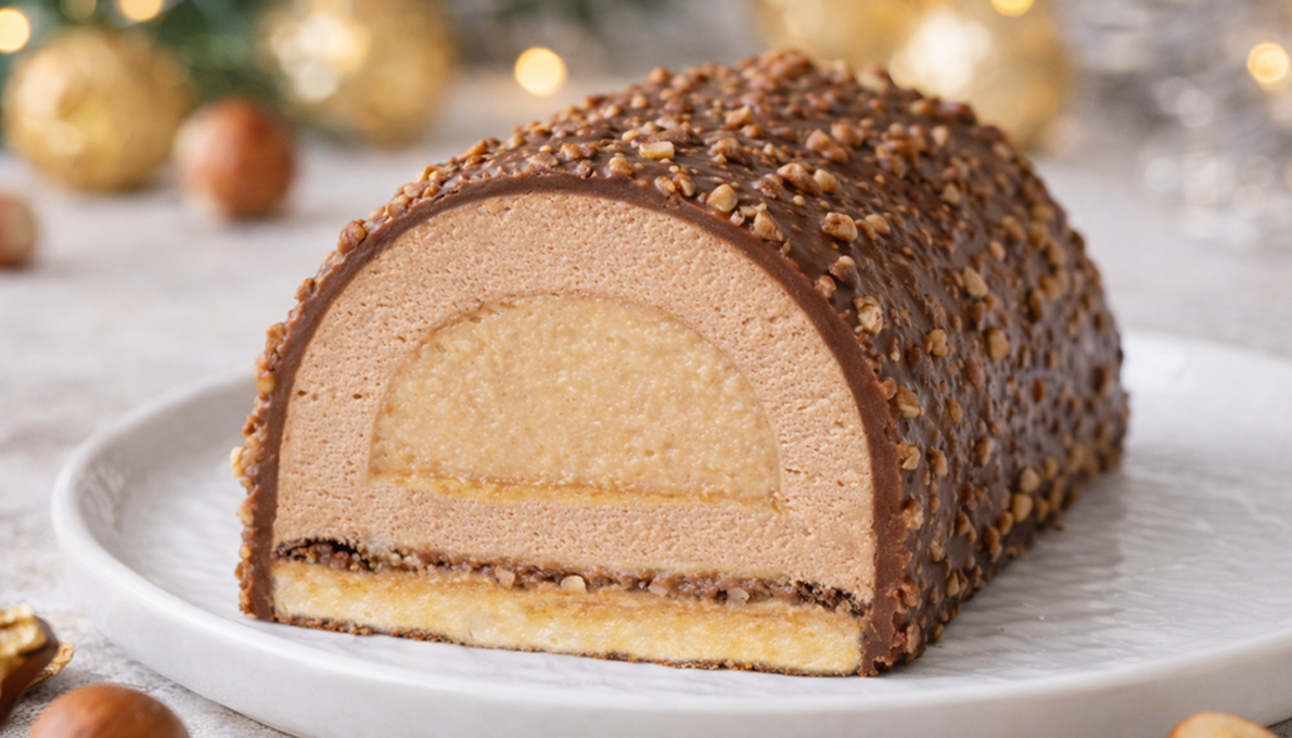 Bûche Ferrero Rocher - Glaçage Rocher