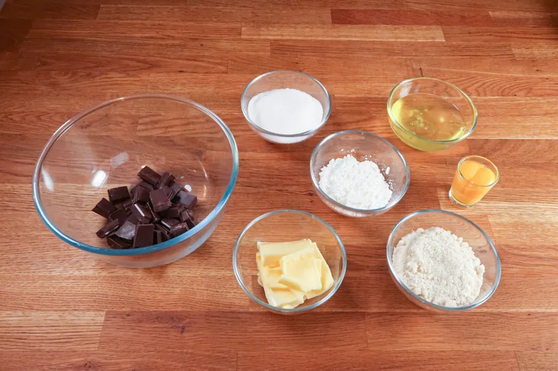 Ingrédients pour le biscuit au chocolat
