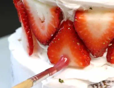 Si vous mettez des fruits frais, recouvrez les de confiture d'abricot
