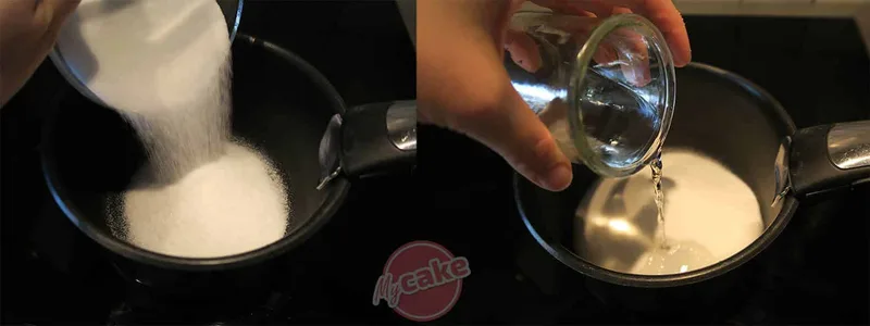 Mélangez le sucre et l'eau